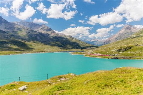 Bernina Pass - Switzerland - Red Train Stock Photo - Image of holidays, background: 176480102