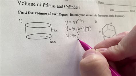 Volume of a Cylinder given the radius - YouTube