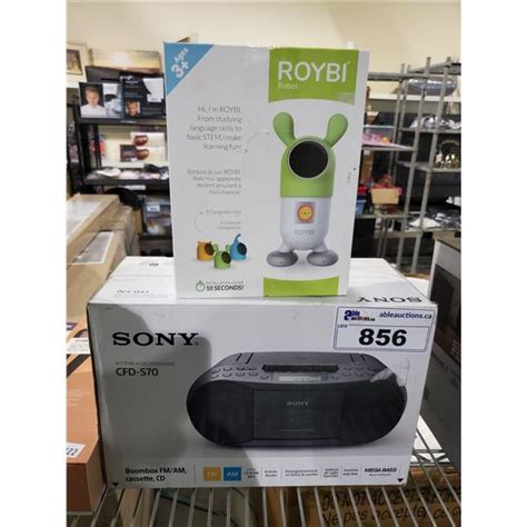 SONY CFD-S70 BOOMBOX, CASSETTE CD PLAYER, AND RYOBI ROBOT