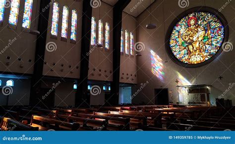 Lightplay of Sun Rays in the Church Stock Image - Image of trento ...