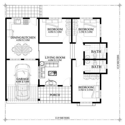 Modern 3 Bedroom Bungalow Floor Plans | House Plan Ideas