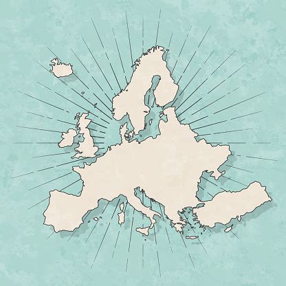 Ilustración de Mapa De Europa En Estilo Retro Vintagepapel Texturizado ...