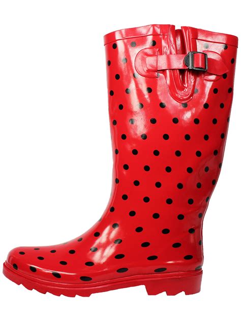 OwnShoe Cute Rain Boots for Women Waterproof Mid-Calf Rubber Rain Shoes ...