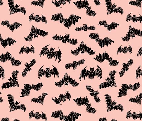 bat // halloween pink pastel pink bats kids nursery baby sweet pink spooky halloween fabric ...