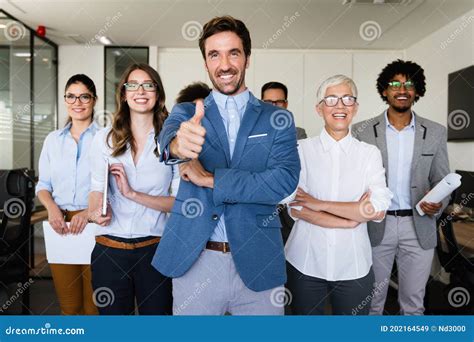 Happy Business People Celebrating Success at Company Stock Image ...