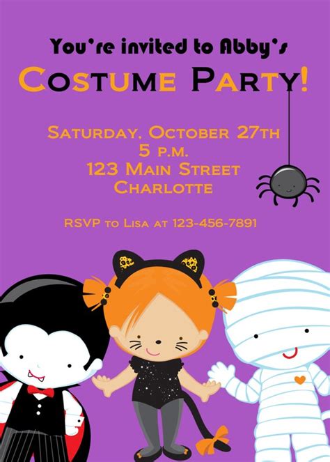 Halloween costume party invitation Costume Parade Party | Etsy