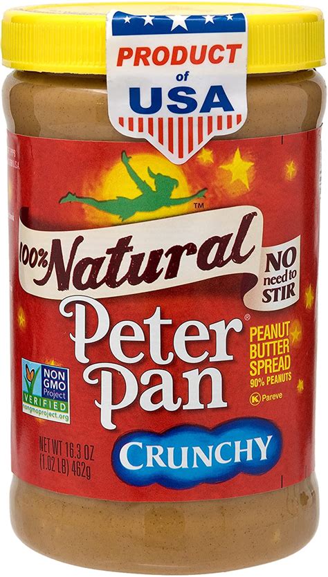 Peter Pan Crunchy 100% Natural Peanut Butter Spead 462g: Amazon.co.uk ...