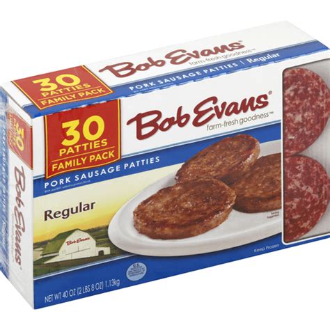 Bob Evans Patties, Pork Sausage, Regular, Family Pack | Shop | Elmer's County Market