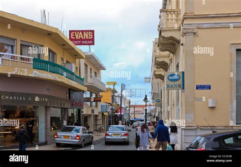 Narrow Road in the Town Centre of Paphos, Cyprus Stock Photo - Alamy