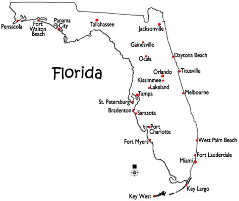 World Atlas - Map of Florida with Major Cities