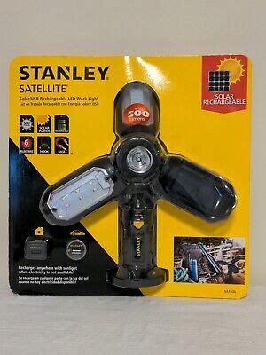 STANLEY SATELLITE SOLAR & USB RECHARGEABLE MAGNETIC 500 LUMENS LED WORK ...