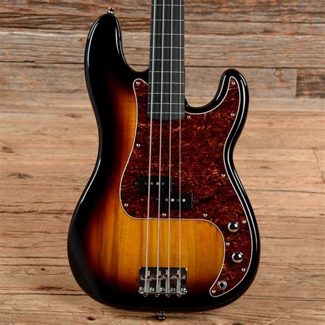 Squier Vintage Modified Fretless Precision Bass Sunburst 2018 – Chicago Music Exchange