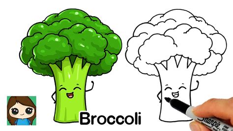 How to Draw Broccoli Easy 🥦 Veggie Series #1 - YouTube