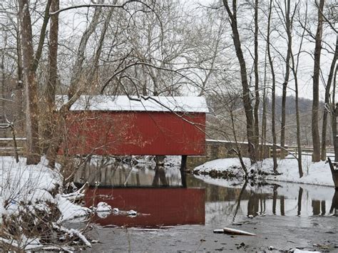 ashland covered bridge | winter getaway in Delaware. Featured in photo ...