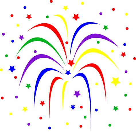 Colorful Fireworks Burst - Free Clip Art