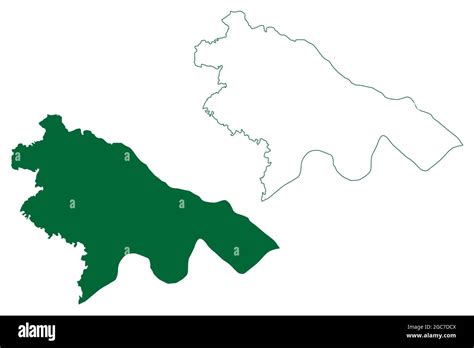 Ballia district (Uttar Pradesh State, Republic of India) map vector ...