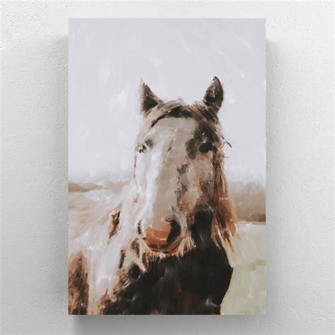 MentionedYou White And Brown Horse During Daytime On Canvas Painting | Wayfair