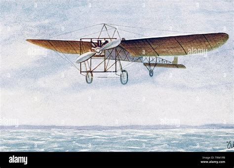 LOUIS BLÉRIOT (1872-1936) French aviator crossing the English Channel 25 July 1909 Stock Photo ...