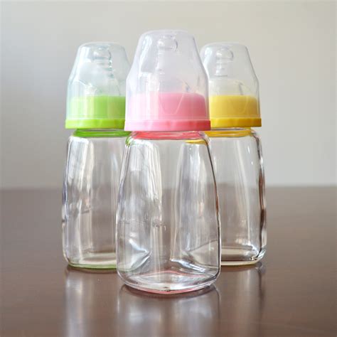 Custom square standard mouth borosilicate glass baby bottles