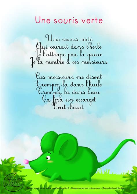 Une Souris Verte Paroles - Timothy Sinclair