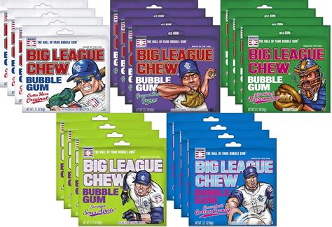 Buy Big League Chew Bubble Gum Variety Pack 5 Flavors Pack of 20 Online ...