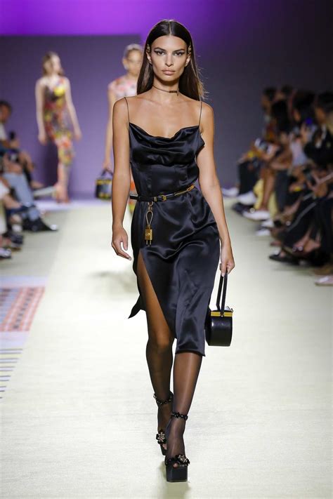 Emily Ratajkowski walks the runway at Versace Fashion Show during Milan ...