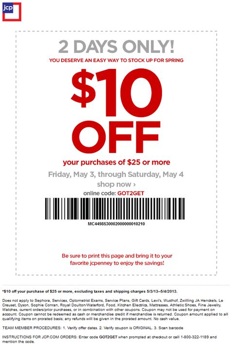 Pinned May 3rd: $10 off $25 at JCPenney, or online via promo code ...