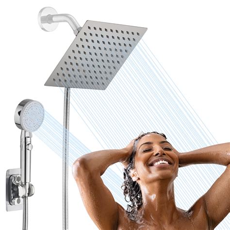 Buy PROOX Dual Shower Head with Handheld Combo, High Pressure Square 8 ...