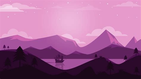 Purple Minimal Mountain Wallpapers - Wallpaper Cave