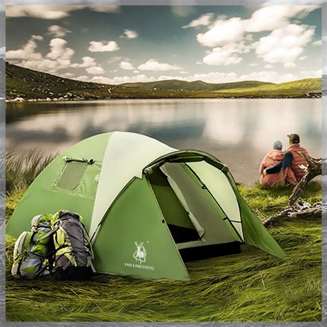 4 Person Waterproof Camping Tent Hiking Double Layer 2-Room Cabin Tents 3 Season | eBay