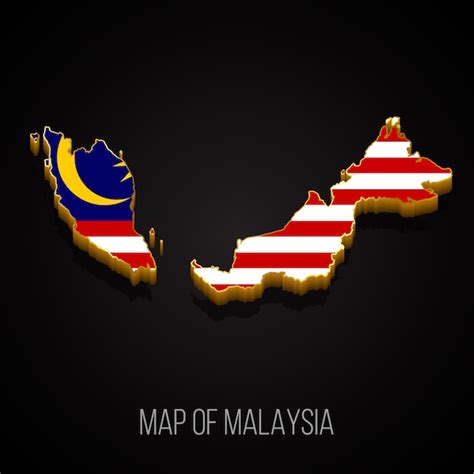 3d Section Map With Malaysia Flag Powerpoint Map Slides 3d Section ...