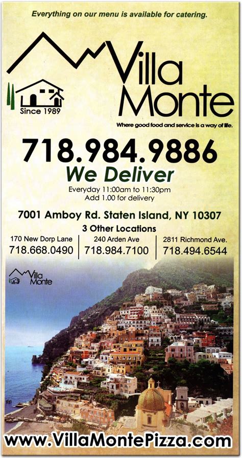 Villa Monte (Richmond Ave) Restaurant in Staten Island / Menus & Photos