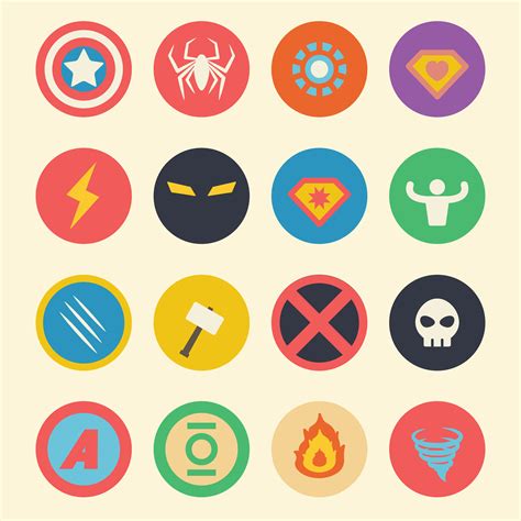 superhero flat icons 652026 Vector Art at Vecteezy