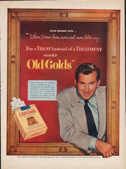 1952 Old Gold Cigarettes Vintage Ad "For a Treat"