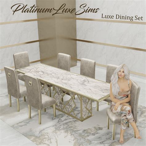 | LUXE DINING SET | | Sims 4 cc furniture, Sims, Living room sims 4