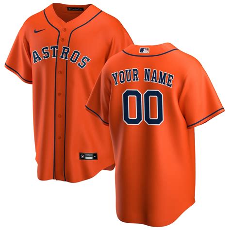 Houston Astros Alternate Replica Custom Jersey - Orange - Bluesisi