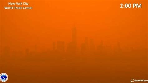 New York skyline covered in orange haze due to wildfires | Trending ...