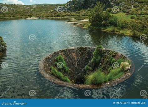 Large Sinkhole In A Dam Lake On The Highlands Stock Photo ...