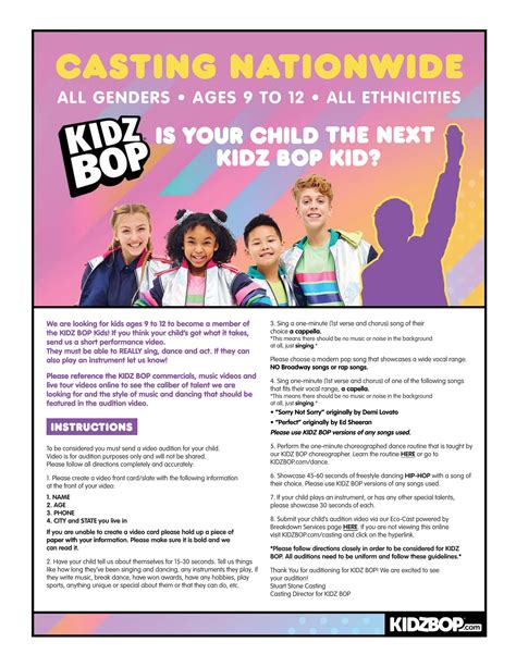 KIDZ BOP CASTING NOTICE by soazcast - Issuu