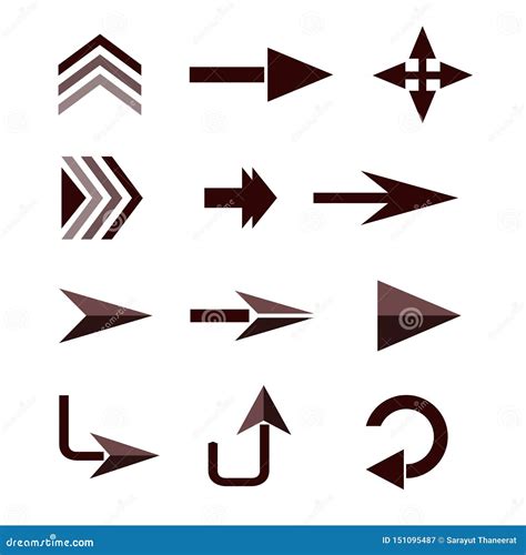 Directional Arrows on a White Background Isolate Vector Stock ...