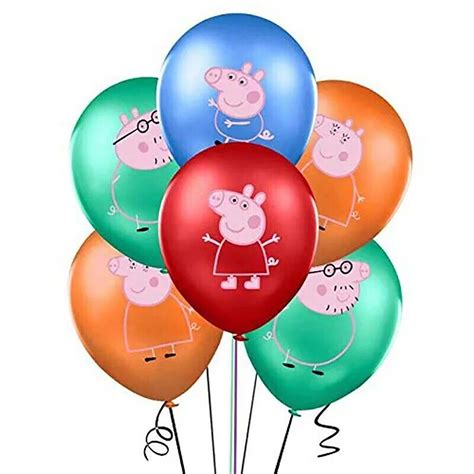 Peppa Pig Latex Balloons Peppa Pig Birthday Decoration Peppa | Etsy