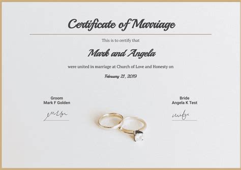 Free Marriage Certificate Template - PDF Templates | Jotform