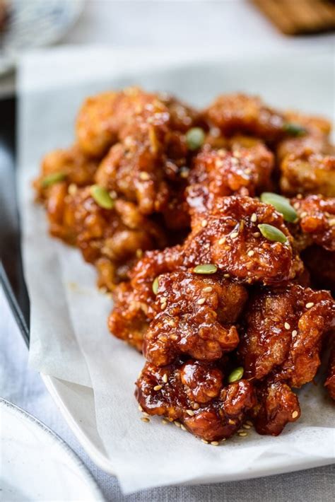 Dakgangjeong (Sweet Crispy Korean Fried Chicken) - Korean Bapsang