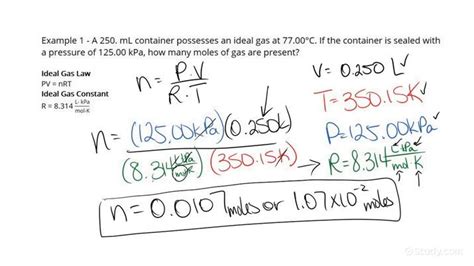 How to Calculate the Number of Moles of Gas Using the Ideal Gas Law | Physics | Study.com