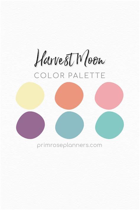 Harvest Moon Digital Color Palette Color Chart Goodnotes | Etsy | Teal color schemes, Color ...