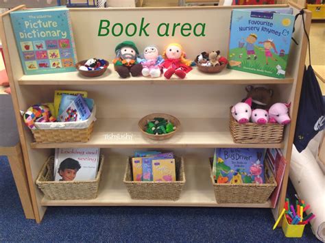 Book area shelf | Nursery activities, Book area, Reception classroom