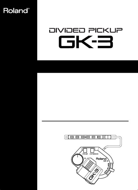 User manual Roland GK-3 (English - 22 pages)