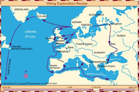 Viking Exploration Routes, 700 - 941 AD | Vikings, India world map, Viking history