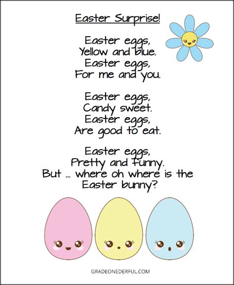 3 Adorable Easter Poems for Instant Download: FREE » Grade Onederful