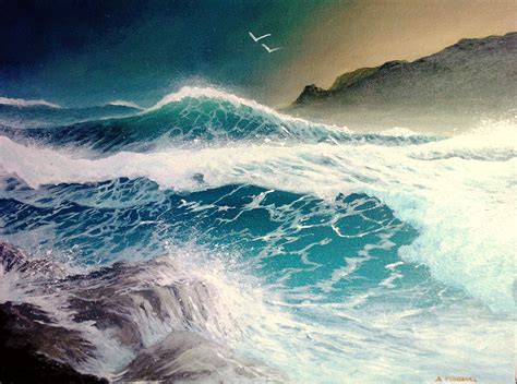 Storm At Sea - Acrylic, Painting by alanminshull - Foundmyself